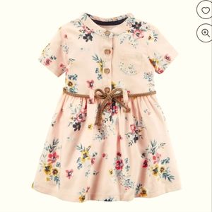 Carters Baby Girl Floral Twill Shirt Dress | 3M
